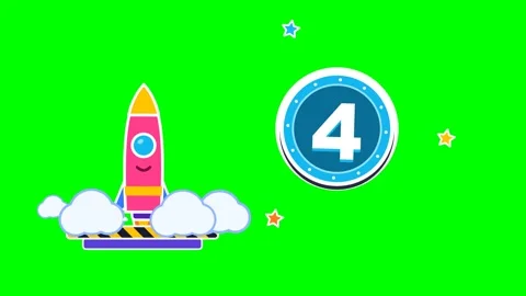 Animated Rocket Ship Countdown with Green Screen Background 動画素材 348191733