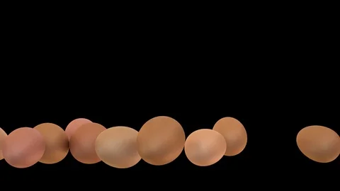 Animated rolling or tumbling from left to right few regular chicken eggs Stock Footage 103243651