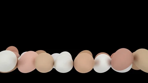 Animated rolling or tumbling from left to right mix of many white and regular eg Stock Footage 104056356