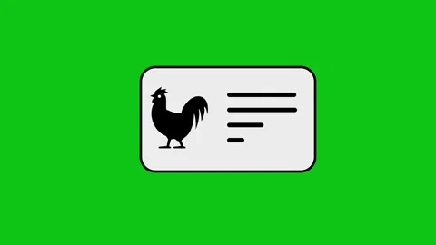 Animated rooster identification card with checklist appearing on green scre.. Vídeos de archivo 346497181