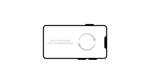 Animated rotate your phone icon instruction loop on black background for la.. Stock Footage 340449357