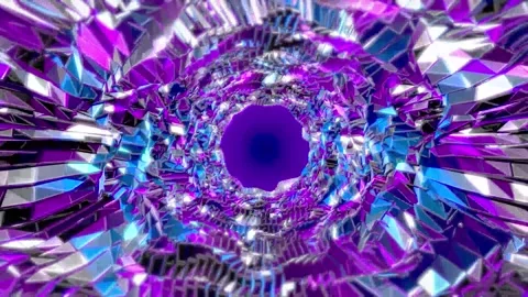 Animated Rotating 3D Geometric Mirror Shapes 02. 4K Stock Footage 297530532