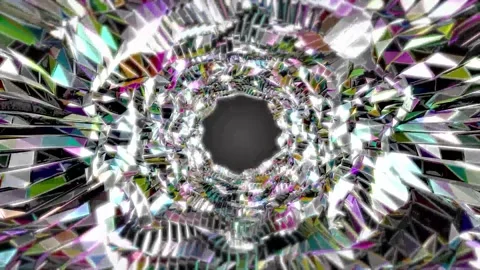 Animated Rotating 3D Geometric Mirror Shapes 04. 4K Stock Footage 297530537