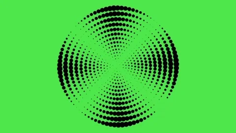 Animated rotating black dotted lines and circles in green screen. Stock Footage 335350425