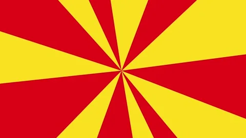 Animated rotating bright striped yellow-red background, pop art style concept of Stock Footage 245428604