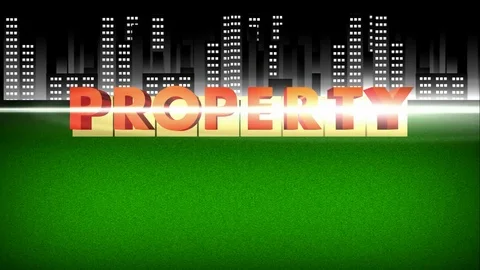 Animated rotating building blocks on green field for property Stock-Footage 78027133