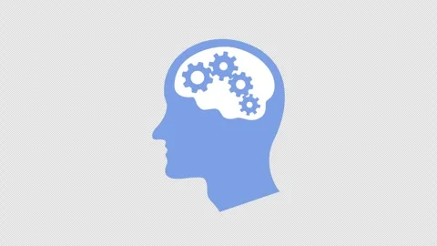 Animated rotating gears in the human brain, think, idea and solution concept. Stock Footage 310010894