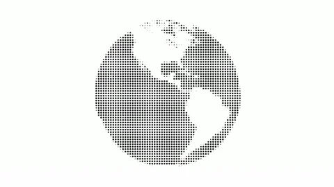 Animated rotating globe in halftone style Stock Footage 303862478