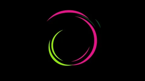 Animated rotating neon circles forming abstract spiral pattern Stock Footage 317301281