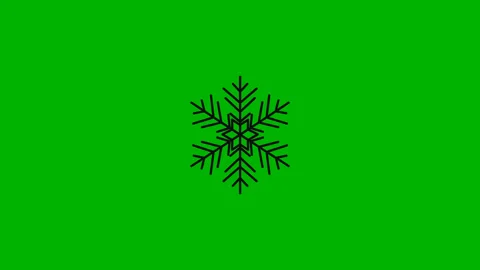 Animated Rotating Snowflake Icon on Green Screen Background Stock Footage 321295091