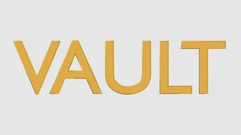 Animated rotating three dimensional golden word Vault v2 Vídeos de archivo 237762154