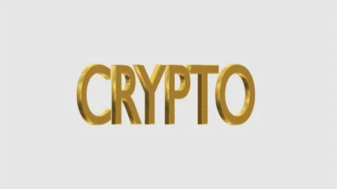 Animated rotating three dimensional golden word Crypto v2 Stock Footage 237762981