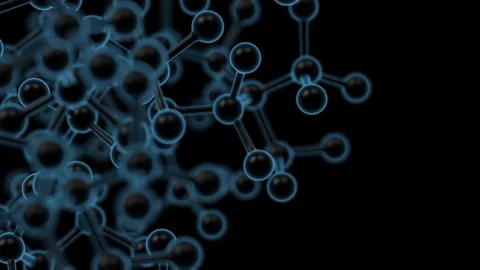 Animated rotating x-ray molecule model on a black background. Vidéo 96020183