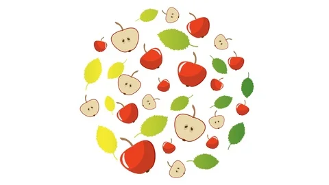 Animated round composition of apples Stock Footage 116912575