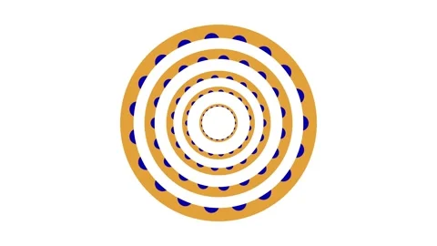 Animated round geometric pattern with yellow and blue circle video Stock Footage 343365645