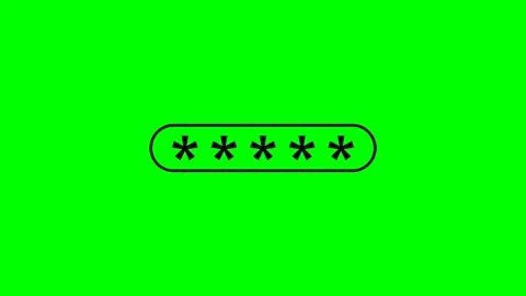 Animated Rounded Password Input Field with Four Hidden Asterisk Characters on Gr Stock Footage 342153713