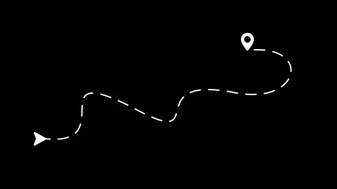 Animated route line map navigation with real time location pin tracking for.. Stock Footage 327346342