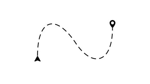 Animated route line map showing real time location pin tracking for digital.. Stock Footage 327346350