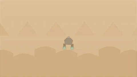 Animated rover driving over desert dunes in 4K Stock Footage 345344387