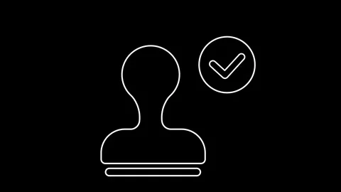 Animated rubber stamp icons in thin line style Stock Footage 321088653