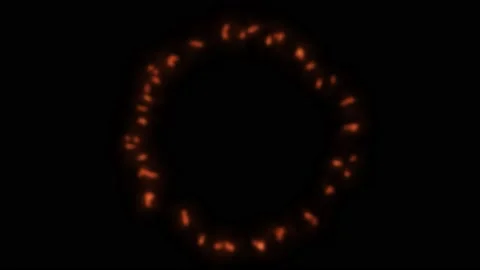 This is Animated Runic Sign. Runic Circle on Fire, Futhark Stock Footage 132973236