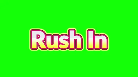 Animated rush in text graphic displaying bold typography motion against bright Stock Footage 340946649