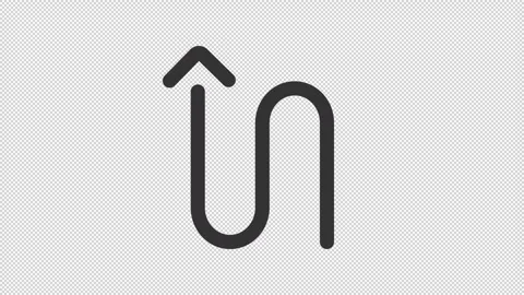 Animated s curved arrow pointing upward line icon Video stock 337776097