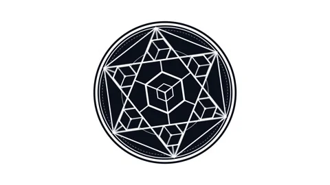 Animated Sacred Geometry Mandala Hexagram Magic Circle 4K Vídeo Stock 337406291