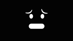 Animated sad emoji isolated on black bac... | Stock Video | Pond5