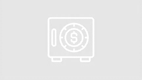 Animated safe box white line icon Stock Footage 223119686