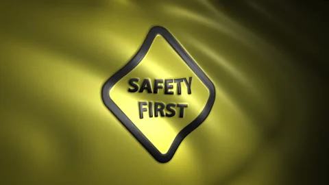 Animated "Safety First" Flag Stock Footage 252114119