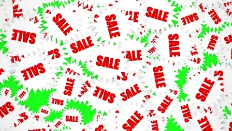 Animated Sale Text with Green Background Elements. Stock Footage 336620355