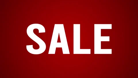 Animated “sale” text on red gradient background Stock Footage 314077393