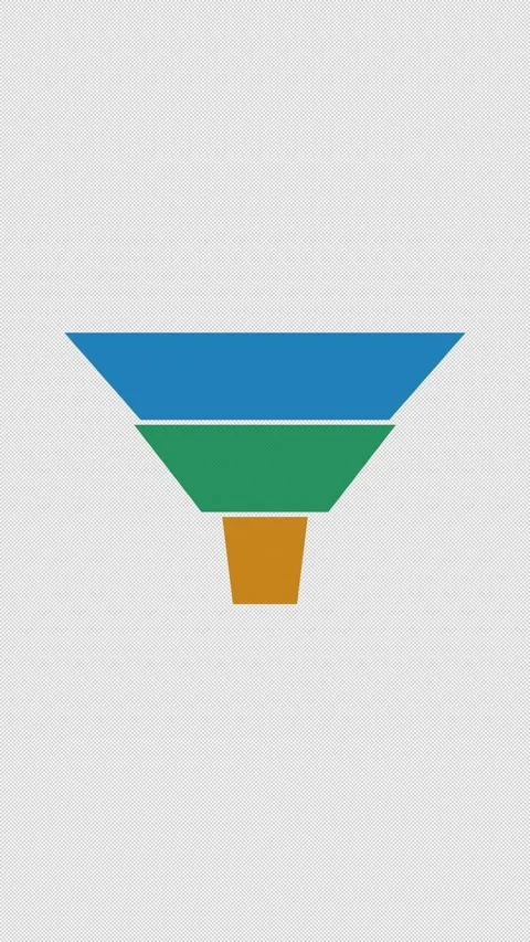 Animated Sales Funnel Chart Three Overlay Alpha 4K Vertical 9x16 Light Stock Footage 339507654