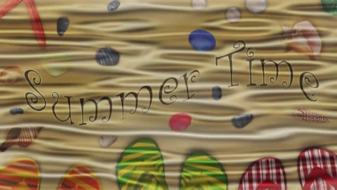 Animated sand beach moving waves Stock Footage 307369630