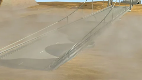 Animated Sand over Roadway:  Loop Video stock 147088858