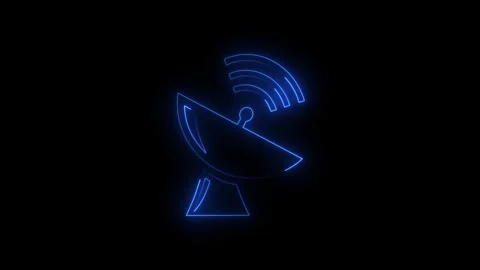 Animated satellite dish performing signal transmission Stock Footage 345693433