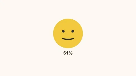 Animated satisfaction face meter morphing from sad to happy, warm Stock Footage 342597914