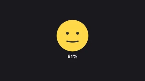 Animated satisfaction face meter morphing from sad to happy, black 库存影片 342597952