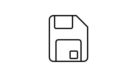 Animated save button transforming into a floppy disk icon with completed ch.. Stock Footage 340630444