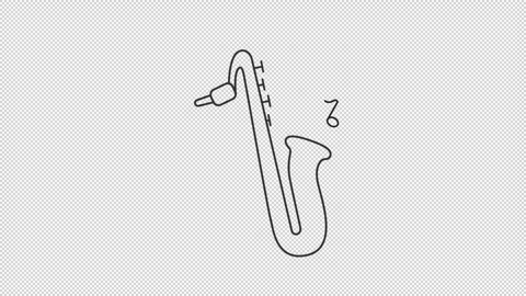 Animated saxophone icon Stock Footage 275803416