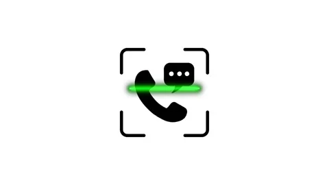 Animated scanning effect over phone call icon representing secure communica.. Stock Footage 346498549