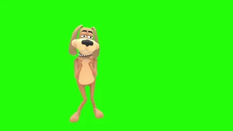 Animated scared dog character behind you Stock Footage 85206605