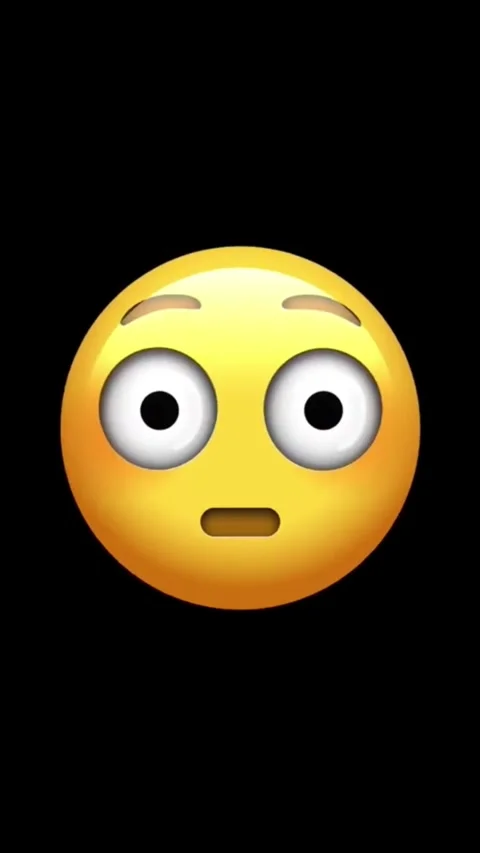Animated scared emoji on black background Stock Footage 329406092