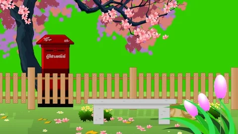 Animated Scene of Grass Under a Tree Stock Footage 278342798