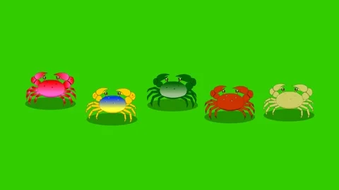 Animated Scene of Multiple Crabs Walking Stock Footage 278342440