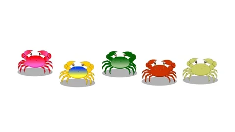 Animated Scene of Multiple Crabs Walking Stock Footage 278342462