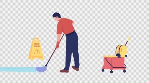 Animated school cleaner Stock Footage 229310902