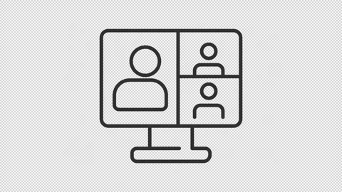 Animated school digitization line icons Stock Footage 340288645