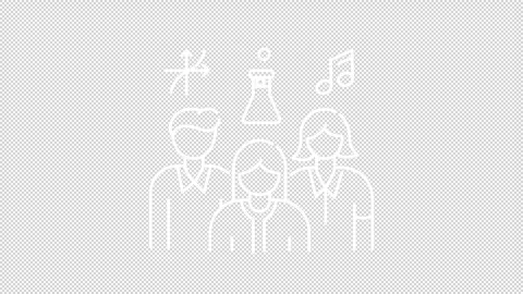 Animated school education white white line icons Stock Footage 327836644